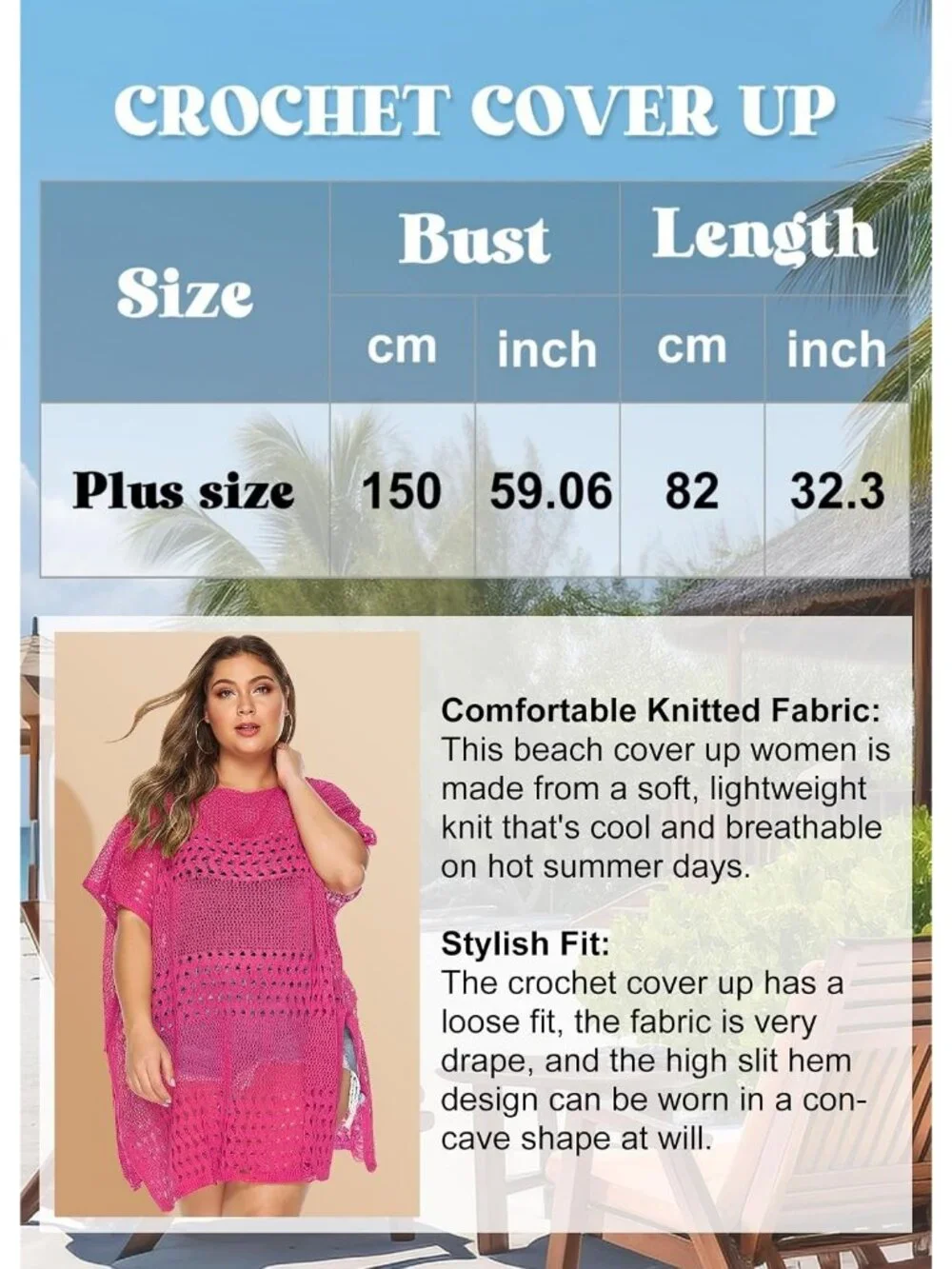 Women's Hollow Rose Polyester One Size Crochet Summer Swimsuit Coverup Dress